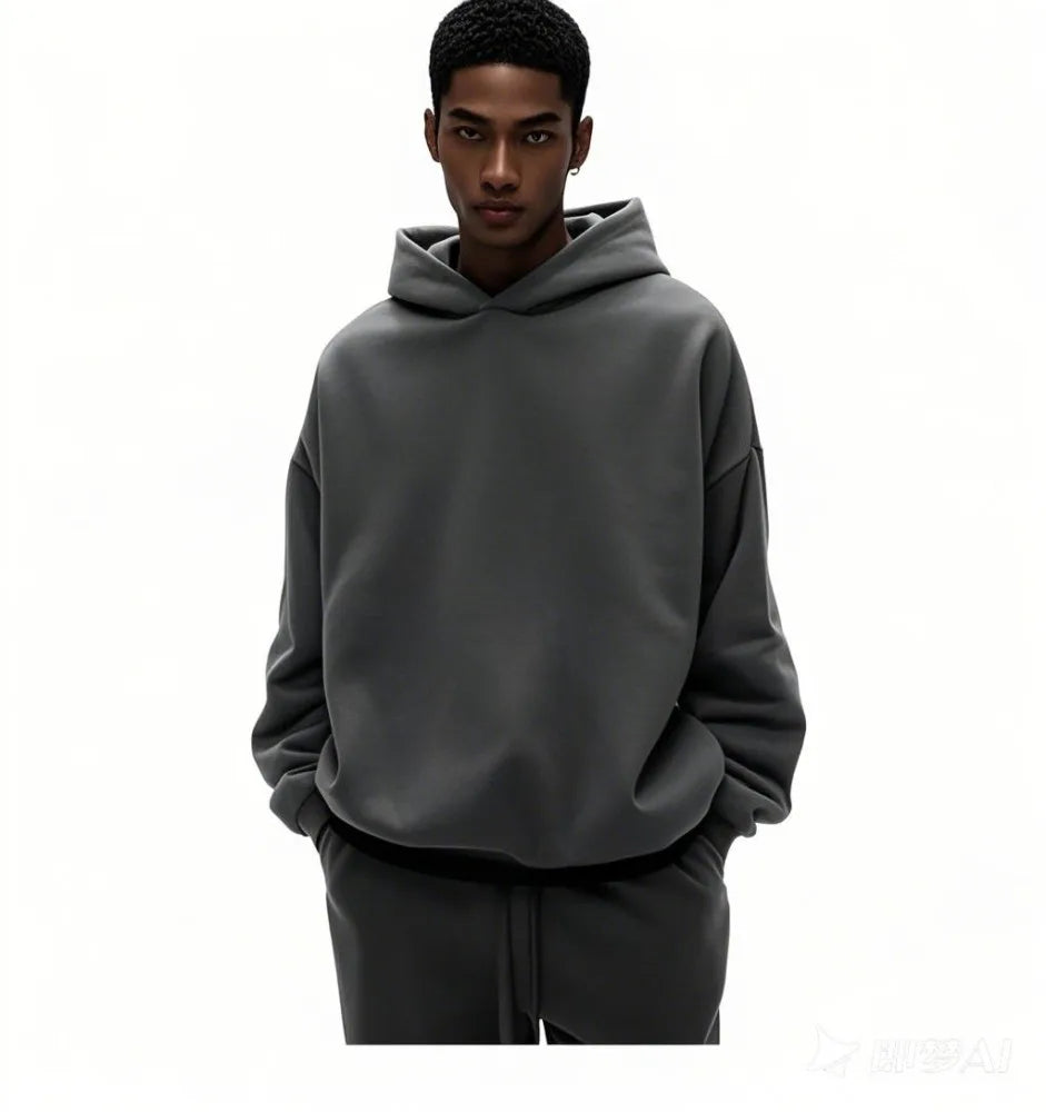 Grams Screen  Cotton Boxy Oversized Custom French Terry Hoodies Heavyweight 400 500Gsm Hoodie Baggy Essentials Cropped Hoodie