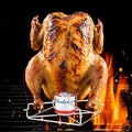 Portable Stainless Steel Folding Chicken Roaster for Outdoor BBQ Camping and Picnics Metal Grill with Essential Beer BBQ Tools