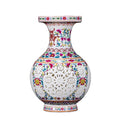 Jingdezhen Unique Luxury Ceramic Objects Modern Porcelain Pierced Flower Stone Vases Chinese Style for Home Decoration