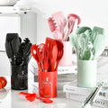Hot Selling 12PCS Silicone Kitchen Utensils Non-stick Spoon Spatula Shovel Kitchen Accessories Set