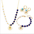 Waterproof Freshwater Pearls Necklace Sets Hand 18k Gold Plated Stainless Steel Jewelry for Women Trend Jewelry Pearl Earrings