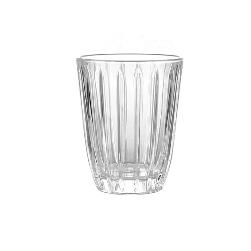 240ml Classic Design Vertical Grain Glass Coffee Cup Latte  Americano Mug Cold Juice Cup