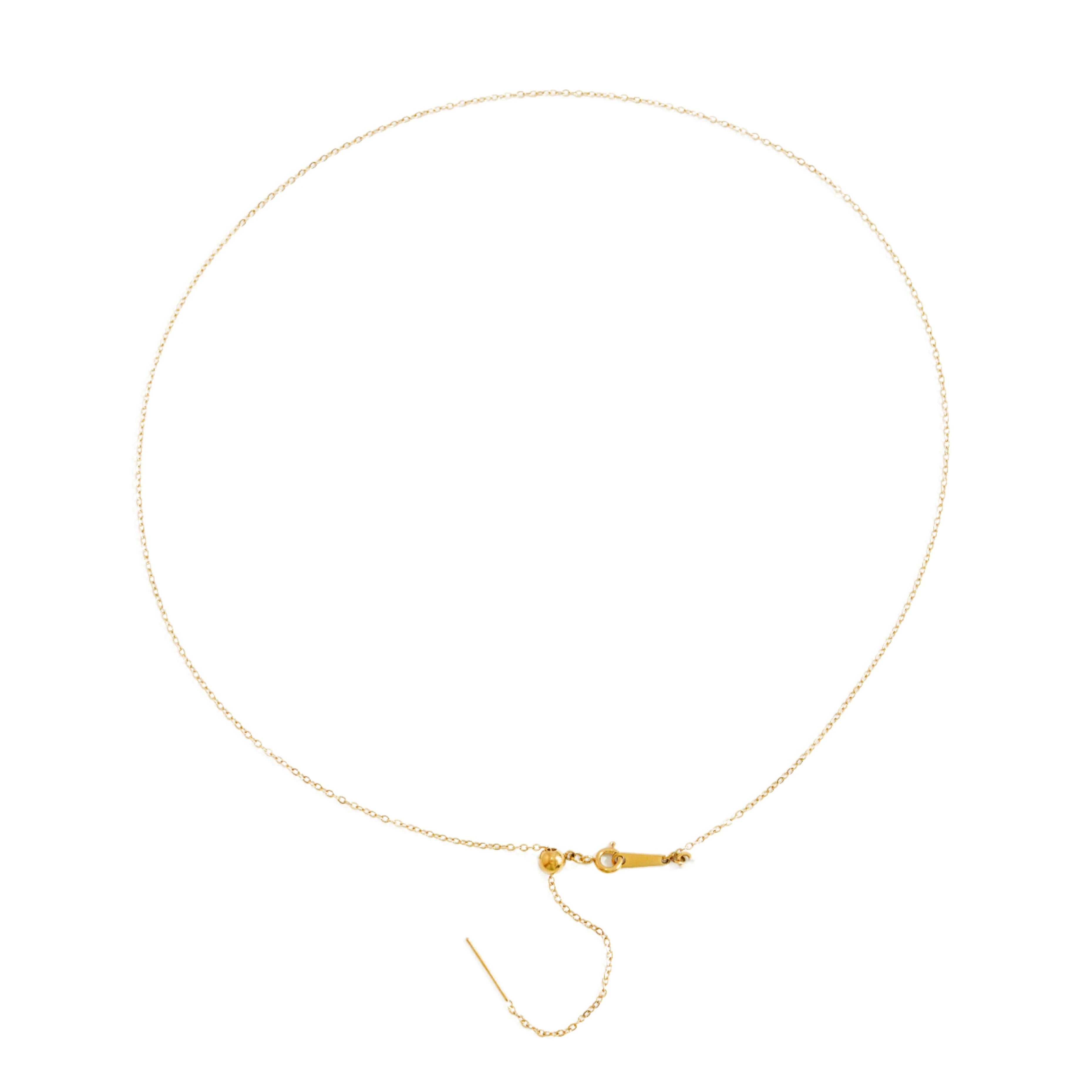 Gold Plated Blank Chain Necklace DIY Ball Adjustable Link Chain Necklace with Needle Jewelry Accessories Stainless Steel CLASSIC