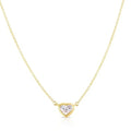 LOZRUNVE Custom Jewelry 18k Gold Bezel Setting Zircon Heart Pendant Necklace 925 Silver