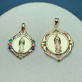 New Plated Gold Rhinestone Virgin Mary Pendants Charms for Jewelry Making Religion Necklace Earrings Accessories