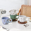 Madou 3D Animal Ceramic Coffee Mug Cat Dog Bone China Back to School Gift Set for Office