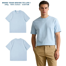 240 Grams Unisex 100% Cotton Jersey Solid Oversized Heavyweight Vintage Casual Breathable Custom Blank T Shirt