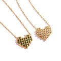 18K Gold Plated Heart Crystal Pendant Necklace Jewelry