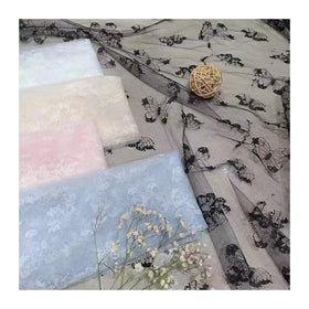 F512 Classic Beautiful Design Tulle Fabric 100% Polyester Jacquard Butterflies Pattern Tulle Fabric