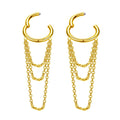 G23 Titanium 16G Cartilage Helix Piercing Jewelry Chain Dangle Hoop Earrings for Women