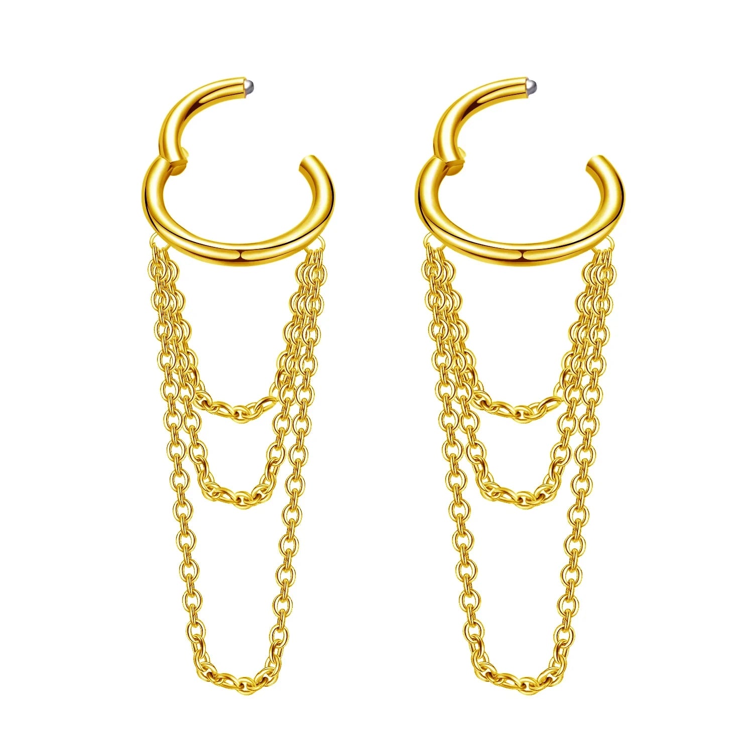 G23 Titanium 16G Cartilage Helix Piercing Jewelry Chain Dangle Hoop Earrings for Women