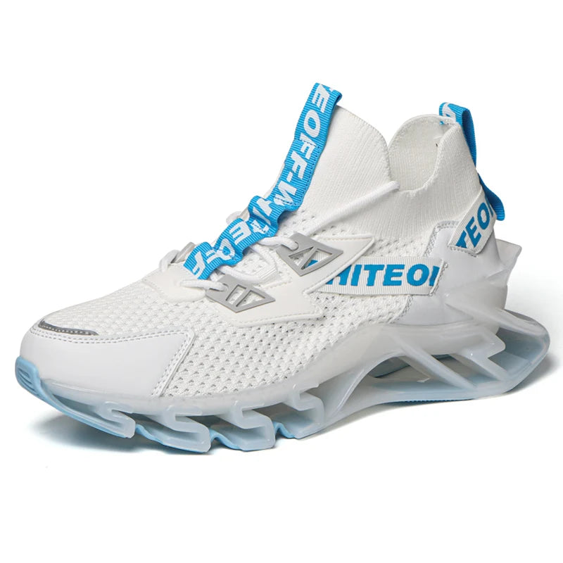 Explosive Large Size Breathable Mesh Upper Blade Sole Sneakers Men's Fashion Casual Running Walking Spring Autumn Winter