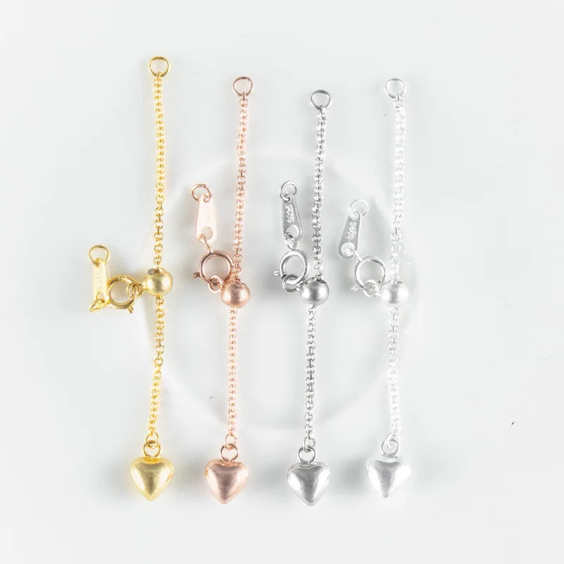 Adjustable Extender Chain With Spring Clasp 925 Sterling Silver Extension Chain Bracelet Necklace Accessories Wholesale