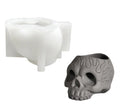 Nicole 3D Artistic Skull Food Grade Eco-Friendly CE Certified Silicone Candlestick Holder Molds for Concrete Cement Terrazzo