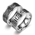 Hot Selling Personalized Printed Titanium Steel Ring Jewelry Retro Style Handsome All-match Trend Fashion Ring for Men
