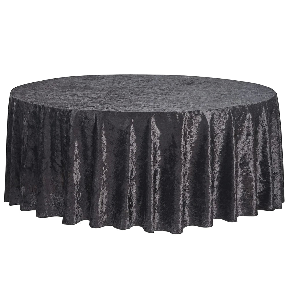 Luxury Modern High-End Black Wedding Velvet Tablecloth Polyester Solid Stretch Cover for Family Banquets Parties Nonwoven