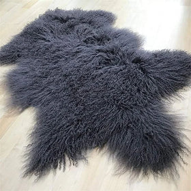 High Quality Mongolian Sheepskin Tibetan Lamb Skin Fur Rug Grade Eco-Friendly ECO-TAN Process Durable Artistic Living Padding