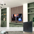 MUMU Western Style Sound-Absorbing Fabric Wood Strip Veneer Sound Proof Board Acoustic Panel for Bedroom