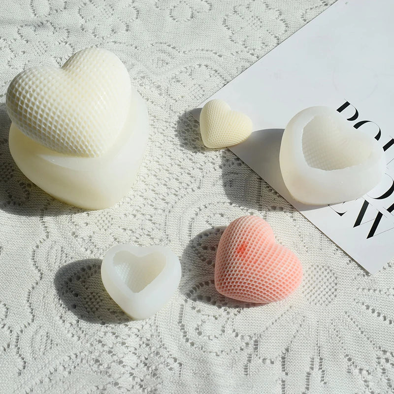 Handmade 3D Scented Candle Silicone Mold DIY Valentine's Day LOVE Rose Heart Shape for Personalized Candle Making