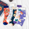 Wholesale Creative Novelty Comic Cartoon Patterned Socks Women Trendy Funny Cotton Crew Socks