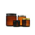 2oz 3oz 8oz 17oz 500ml Wide Mouth Custom Face Body Empty Cream Cosmetic Amber Glass Jar With Black Gold Silver Lid