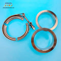 JTLD 2.36" 60mm 304 Stainless Steel 304 Stainless Steel V Band Clamps Assembly (2 Flanges and 1 Clamp)