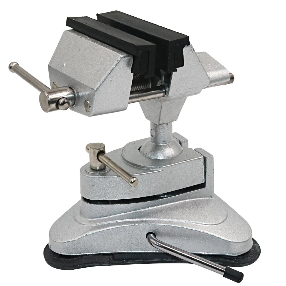 360 Degree Rotating Workbench Vise With Vacuum Base 16.5cm Mini Portable Universal Swivel Jewelry Table Bench Vise Clamps Vice