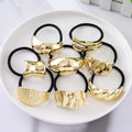 Irregular Simple Curved Elastic Hair Band Metal Rubber Band Retro Fashion Hair Tie for Women