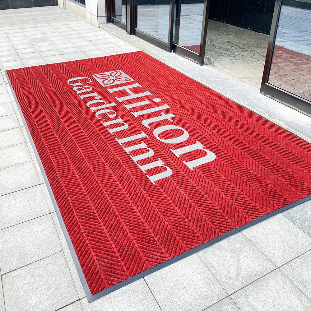 Anti Slip Washable Handmade Custom Door Mats Front Spaghetti Carpet Outdoor Indoor Floor Mat Welcome Logo PVC Coil