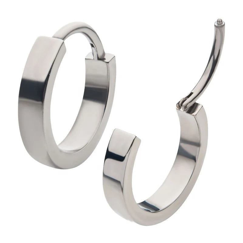G23 Titanium 2.5mm Thick Children's Orthodox Huggie Earrings Hinged Segment Clicker for Wedding Engagement Gift