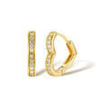 Fashion Jewelry 18k Gold Plated Love Heart Shaped Diamond Hoop Earrings for Earrings