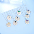 C7619 Abiding Engrave Letter Pendant Natural Gemstone 925 Sterling Silver Necklace Women Jewelry for Wedding