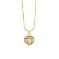 Romantic Stainless Steel 18K Gold Plated White Clear Cubic Zircon Love Heart Pendant Necklace for Women Jewelry Gift