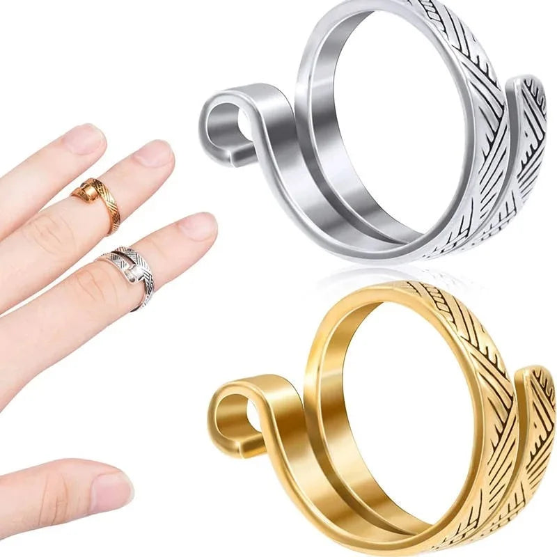 AA016407 Adjustable Knitting Crochet Loop Ring Knitting Accessories Braided Knitting Ring Yarn Guide Finger Holder Open Ring