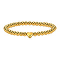 Wholesale Gold Plated Stainless Steel Heart Charm Beaded Chain Bracelets Jewelry for Women