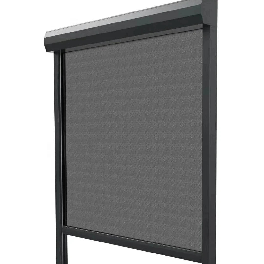 Built-In Electric Zip Track Roller Blinds Industrial Design Style Plain Technique