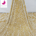 HY2227 New Laces Fabrics for Women Luxury Beads White Lace Material Nigeria High Quality Lace Fabric 2023 Sequins