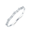 SZ290 Fine Bangle 925 Sterling Silver Round Asymmetrical Zircon Basic Double Layer Bangles for Women Fashion Jewelry Making