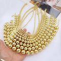 S11173 Unique 18k Gold Silver Rose Gold 3 Toned Ball Beaded Necklace and Bracelet Women Accessories Jewelry Sets