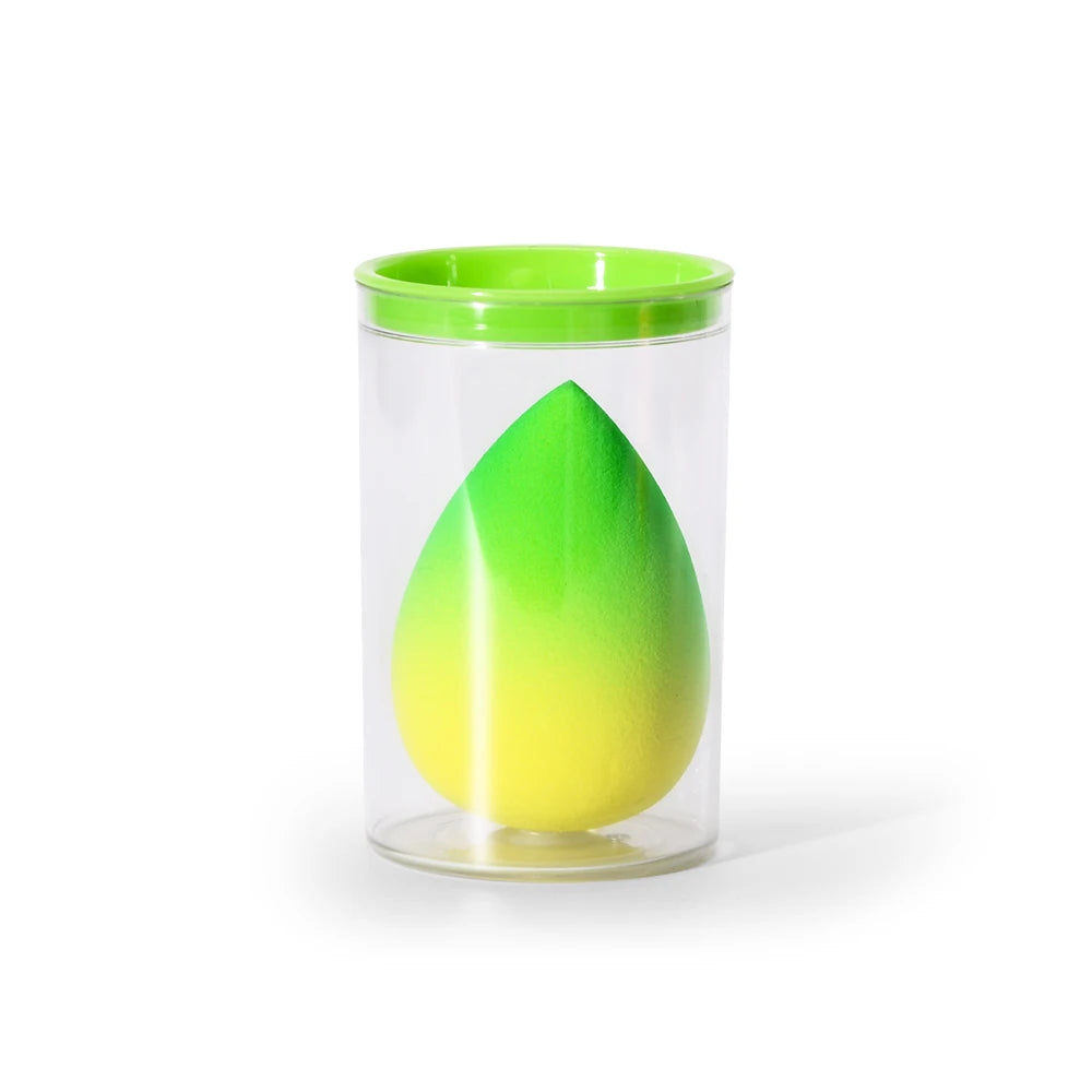 2022 High Quality Soft Latex-Free Teardrop Color Change Makeup Sponge with Drum Box Packaging MegaBDM