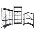 Estante De Almacenamiento Plegable3/4/5layersNo Assembly FoldingKitchen Steel Storage Shelf Rack on Wheelsmetal Folding Shelves