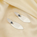 TongLing New Arrival Latest Handmade Dangle Earring Silver Plated Jewelry Leaf Glossy Simple Drop Earrings for Daily Wearing