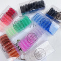9pcs Phone Hair Ring Girls Color-Changing Headband Rubber Band Head Rope Seamless Hair Telephone Wire Hair Ring