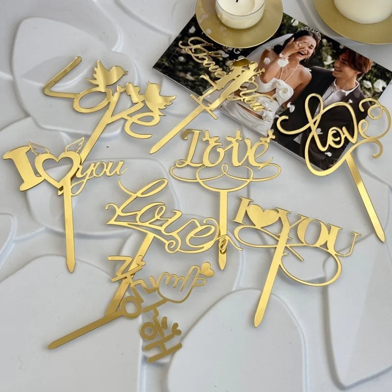Customizable Acrylic Cake Toppers for Valentine's Day Love-themed Number Cake Accessory for Party Decorations