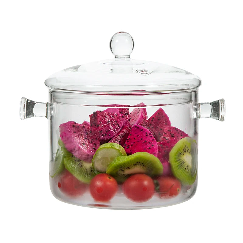 Hot Selling Luxury Modern High Borosilicate Glass Cooking Pot Set New Style Stock Kitchen Cookware Handles for Soup Saucepan