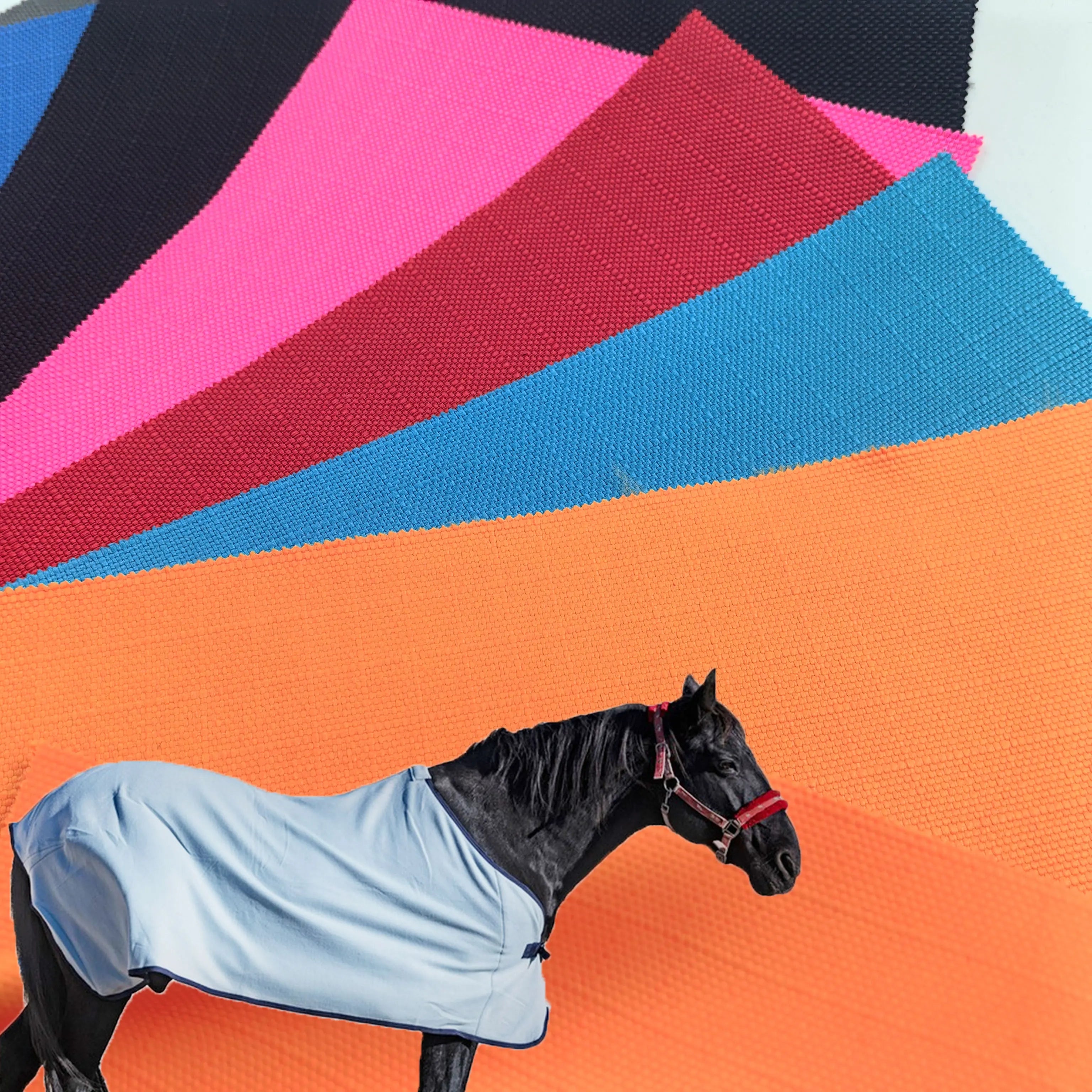 Ripstop 1200D Waterproof Horse Blanket Cover & Rug Fabric with PU Coating Outdoor Use Girls