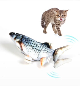 Hot Chewing Cat Fish Catnip Electric Tail Moving Cat Fish Shape Smart Toys Interactive Toys for Cats