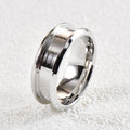 Silver Polished Tantalum Ring Blank Wedding Band with Channel Core for DIY Jewelry Making for Parties and Anniversaries