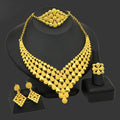 Luxury Dubai Gold Color Bangles Gift 24K Gold Plated Indian African Bracelets Charm Wedding Ethiopian Arabic Hand Jewelry Set