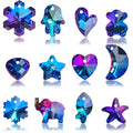 Snowflake Electroplated Single Hole Moon Distinctive Creative Trendy Unisex Crystal Glass Pendant for Earrings Bracelet Jewelry MegaBDM